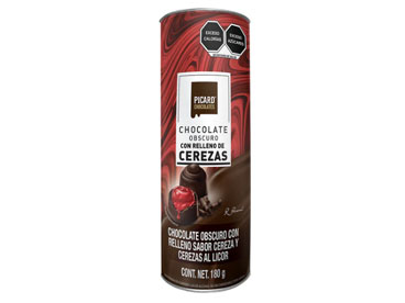 PICARD Tubo Chocolate Amargo con Cerezas al Licor 180g