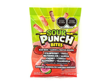 SOUR PUNCH Bites Sabores Frutos Rojos 105g